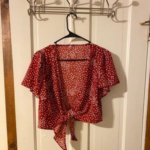 ZAFUL spotted tie front top